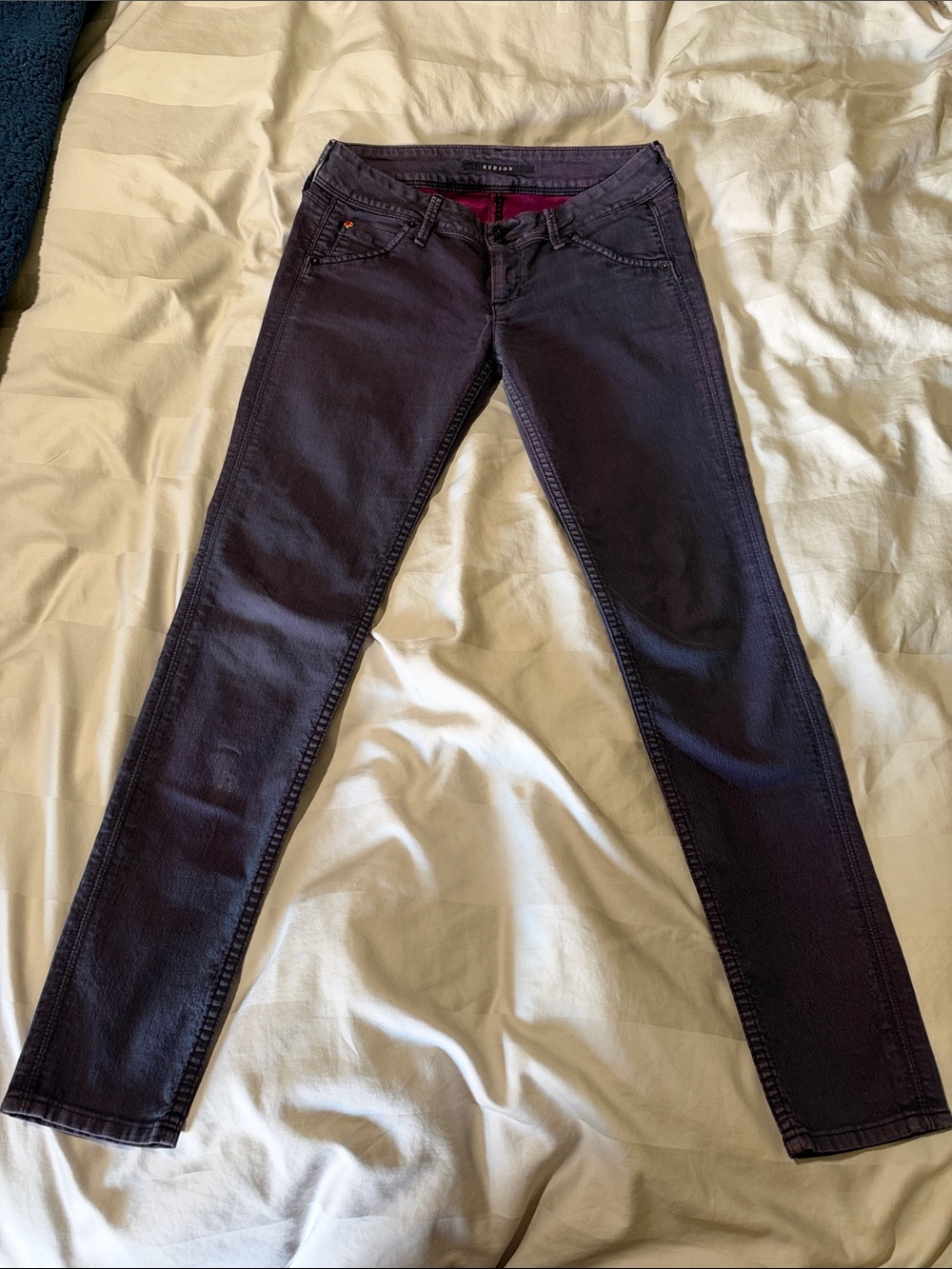 Women’s Hudson Collin Flap Skinny Jean. Muted Purple/Gray- 26